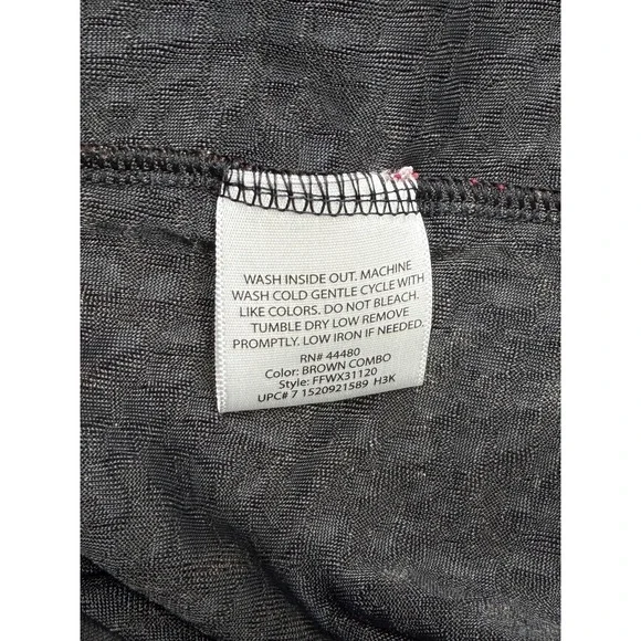 White Stag Top Womens 4X Brown Floral Stretch Boho Mature Travel Short Sleeve - Picture 7 of 9